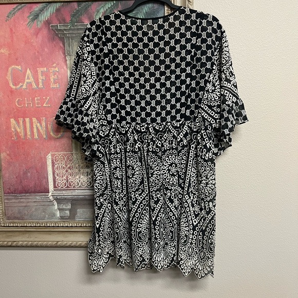 Akemi & Kin Black and White Eyelet Mini Dress - Picture 5 of 10